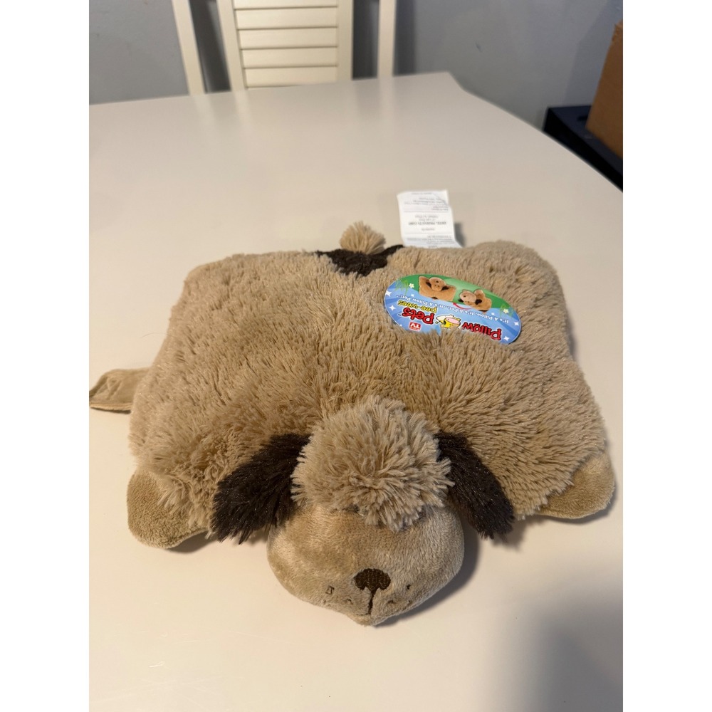 Pillow Pets Pee-Wees Tan Brown Dog Plush Stuffed Animal Travel Pillow 11 inch
